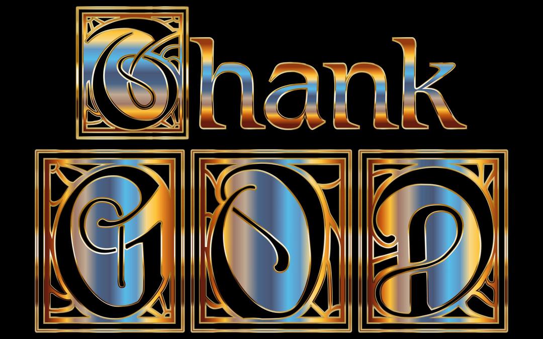 Golden Thank GOD Typography png transparent