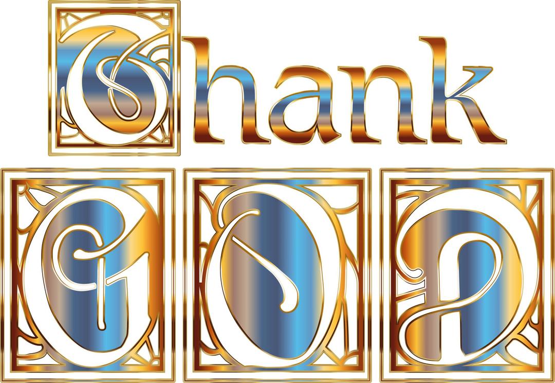 Golden Thank GOD Typography No Background png transparent