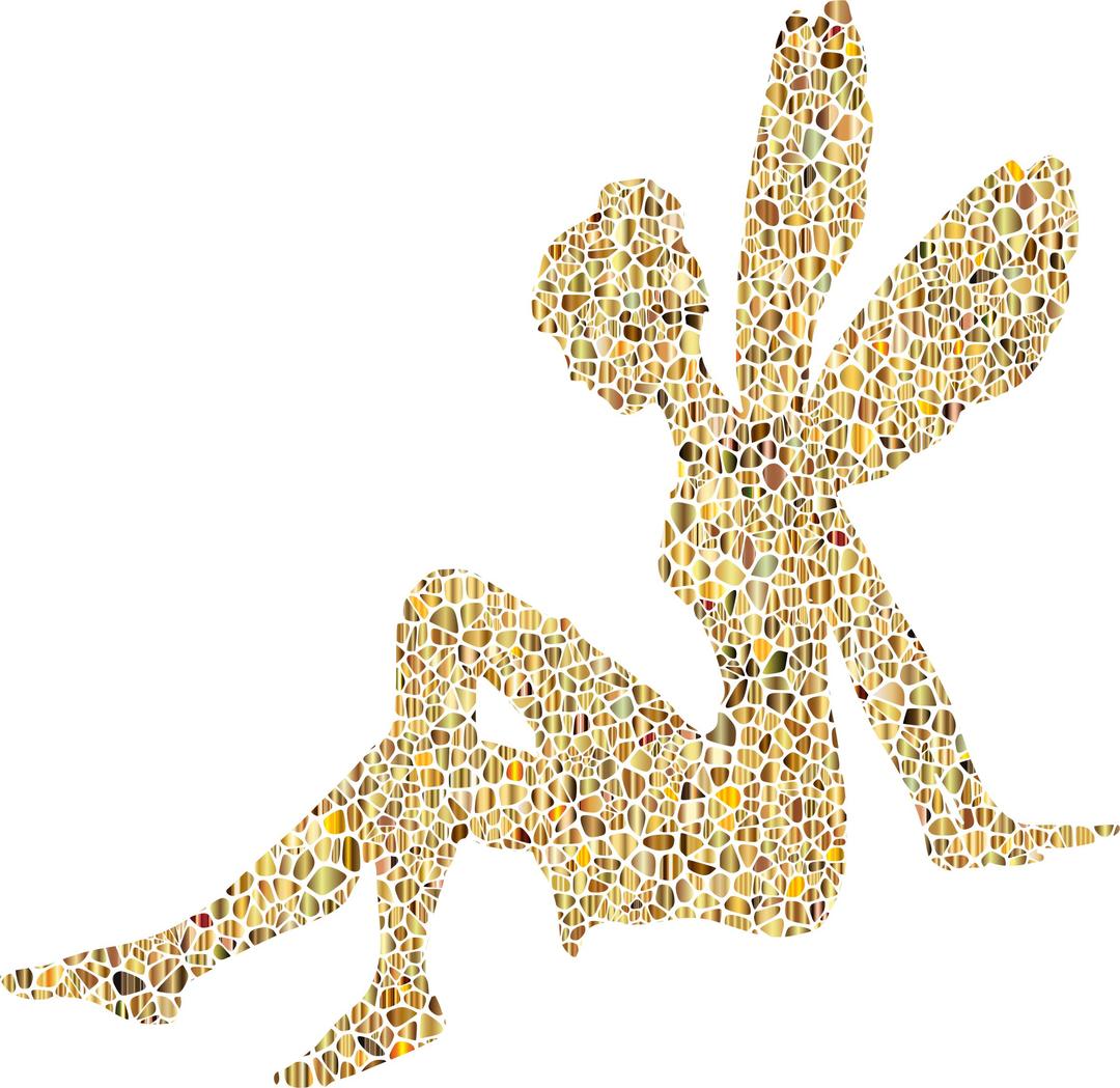 Golden Tiled Female Fairy Relaxing No Background png transparent