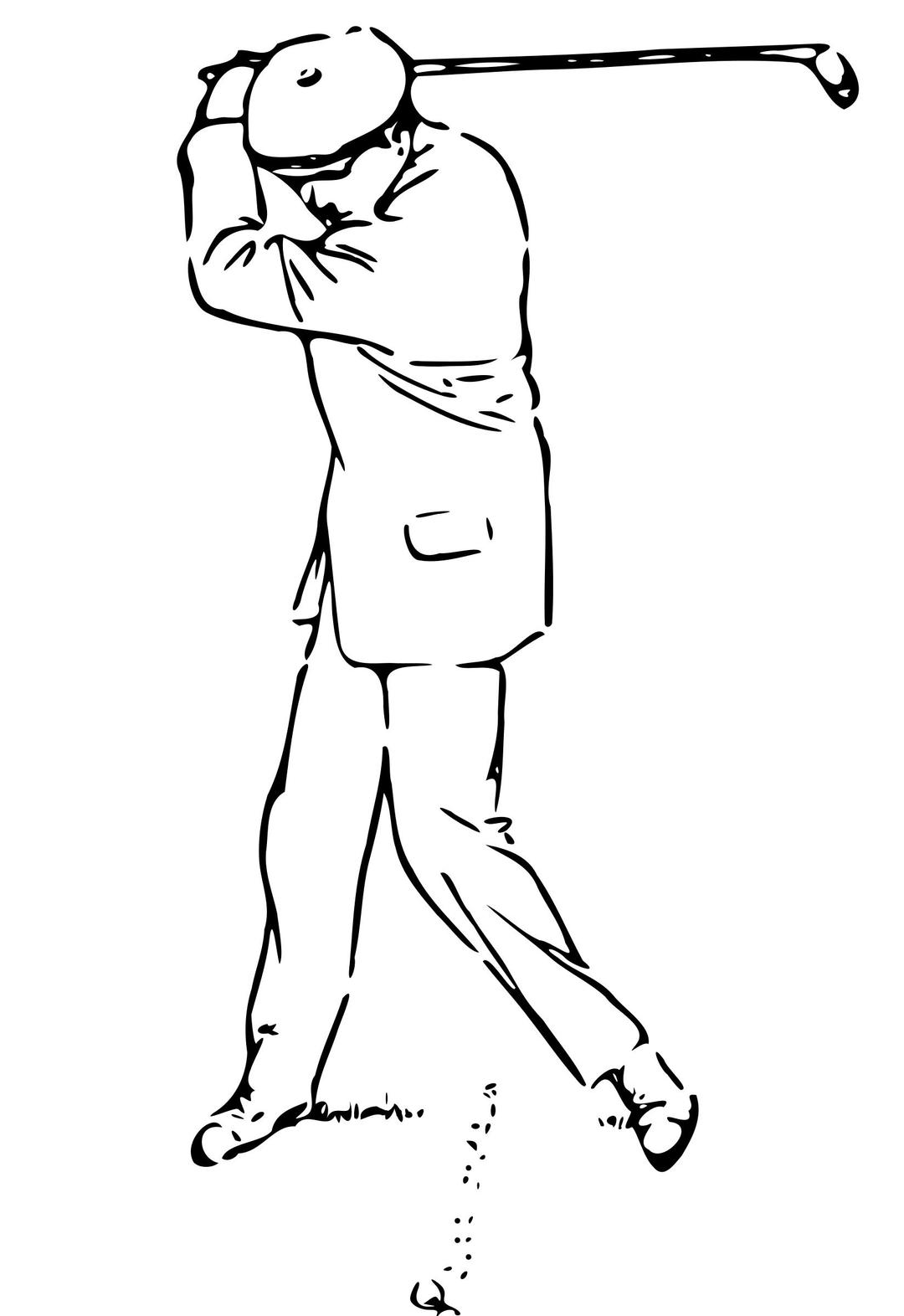 Golfer at the top of the stroke png transparent