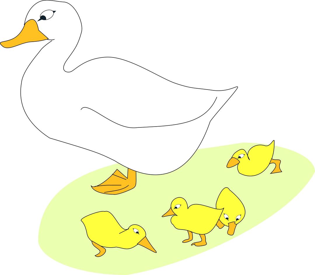 Goose and goslings png transparent