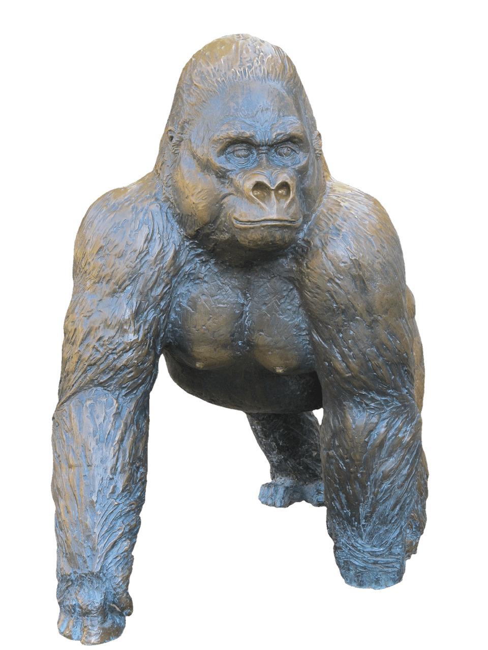 Gorilla Bronze Statue png transparent