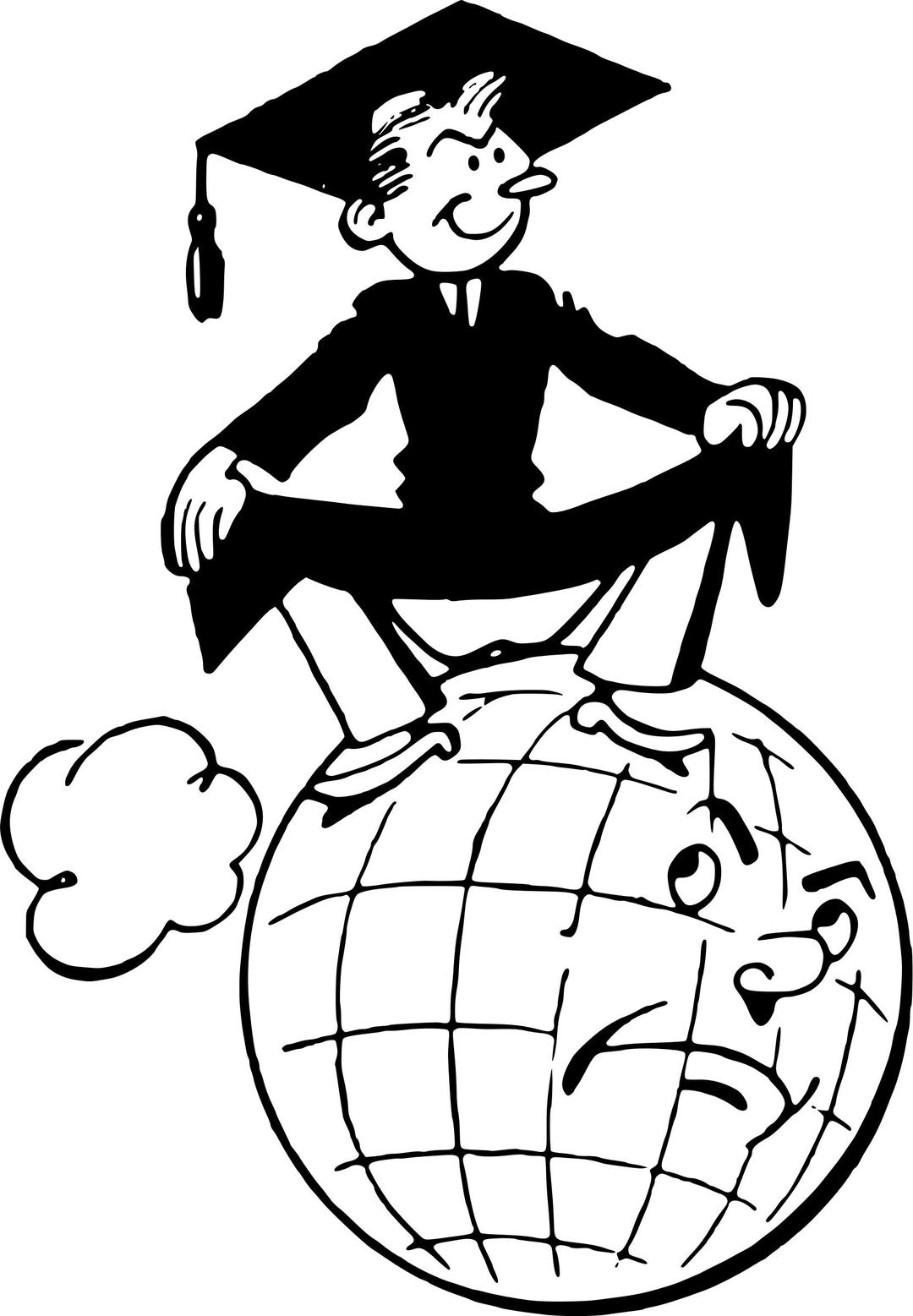 Graduate on top of the world png transparent