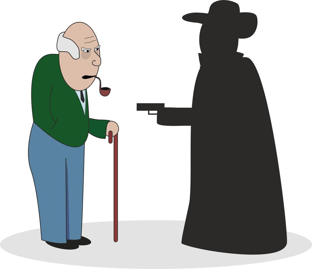 Grandpa with robber png transparent