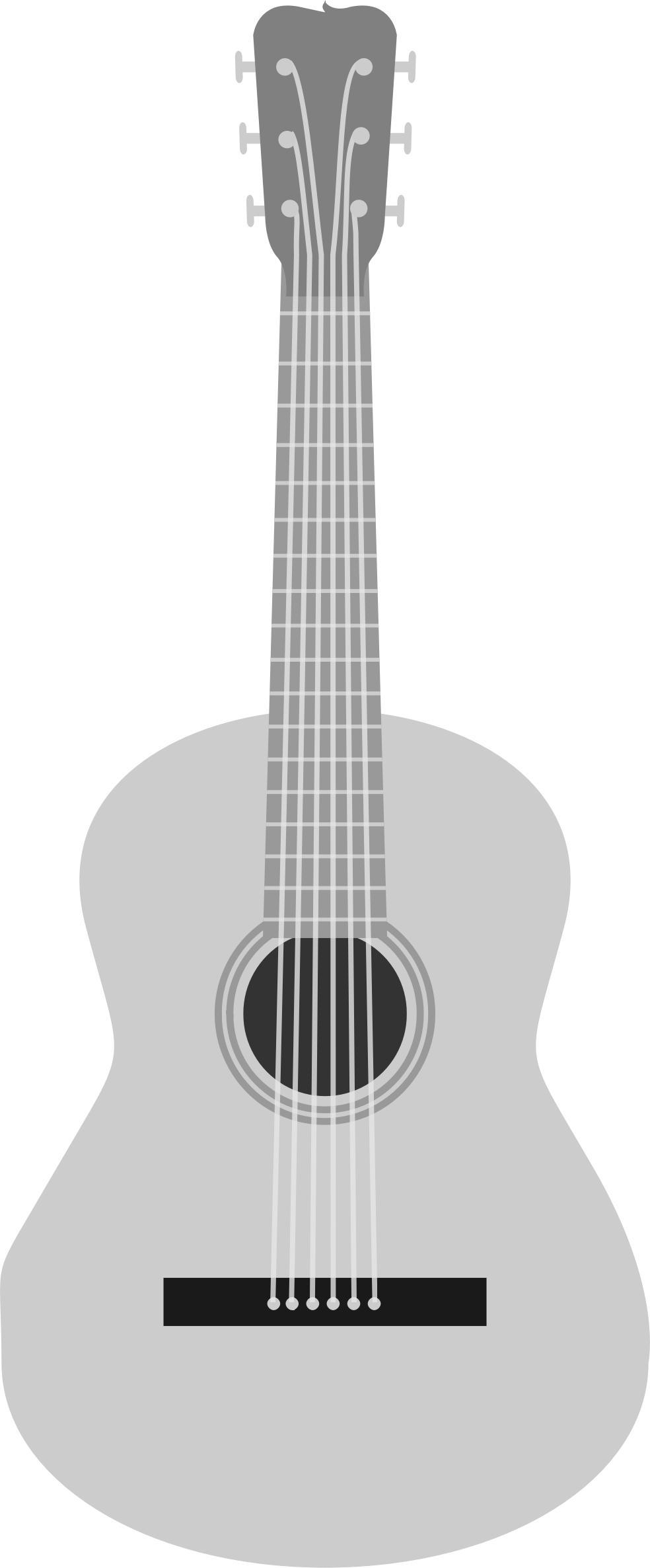 Grayscale acoustic guitar png transparent