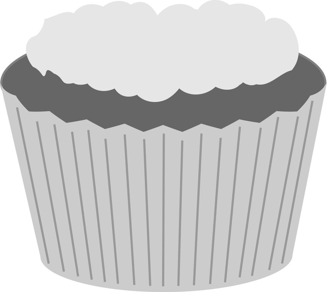 Grayscale cupcake png transparent