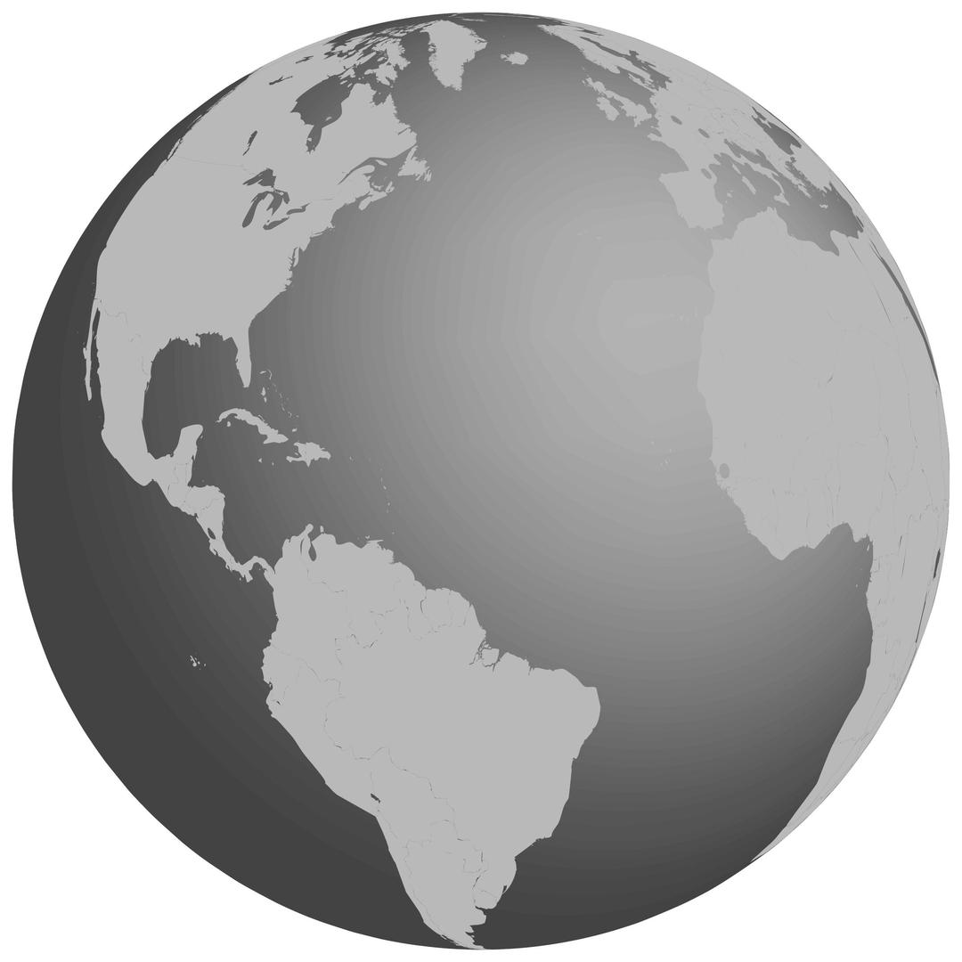 Grayscale Earth Globe png transparent