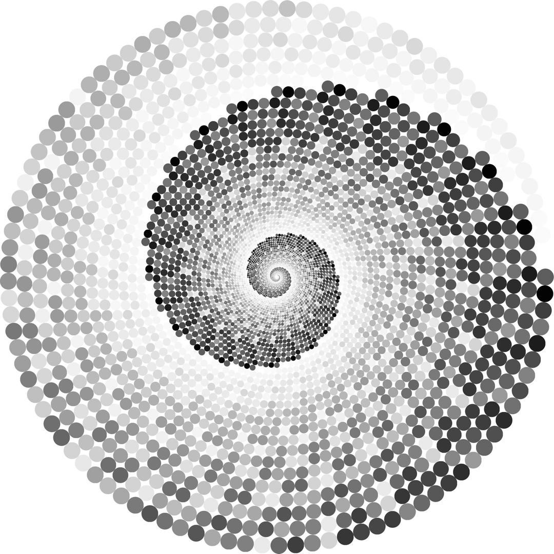 Grayscale Swirling Circles Vortex png transparent