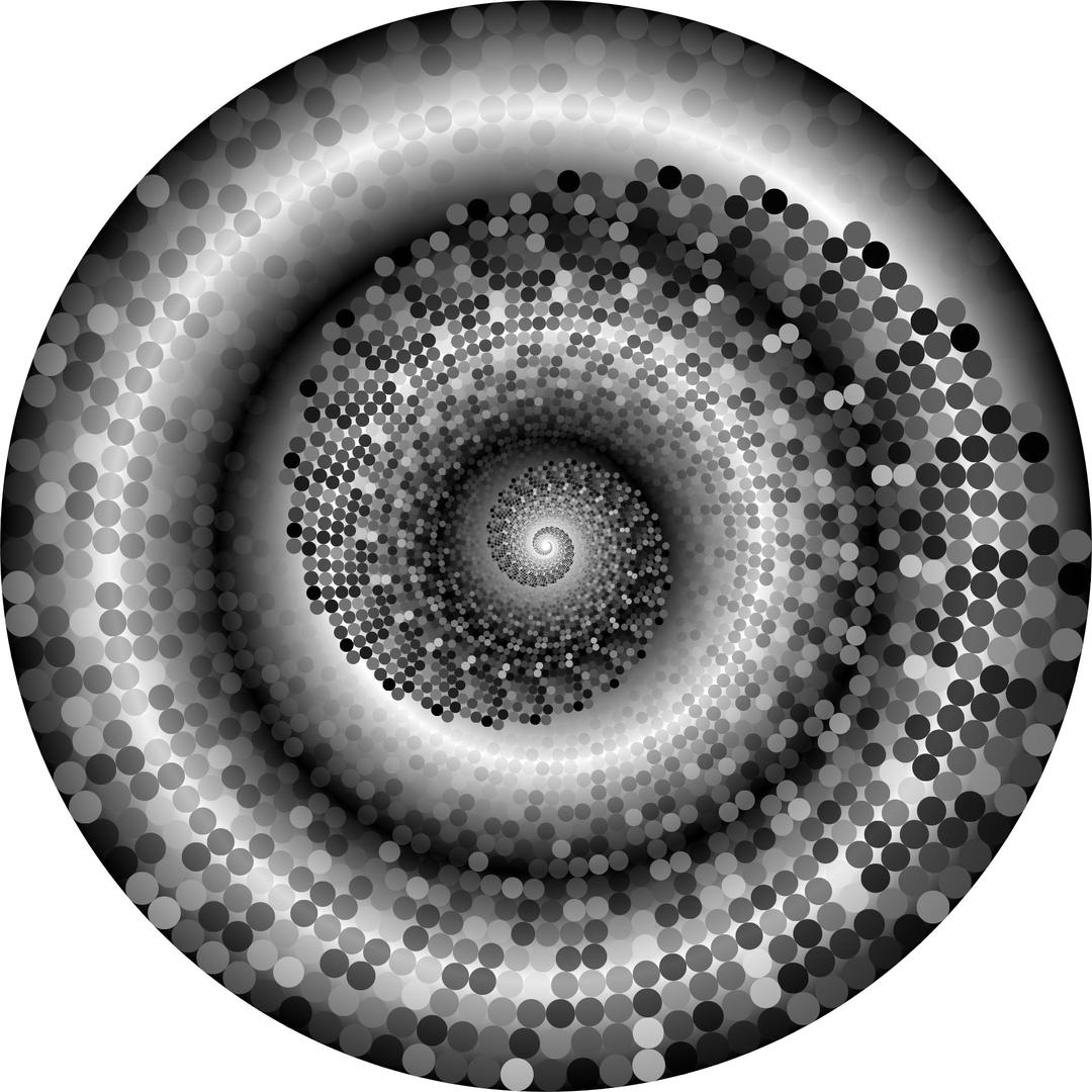Grayscale Swirling Circles Vortex Variation 2 png transparent