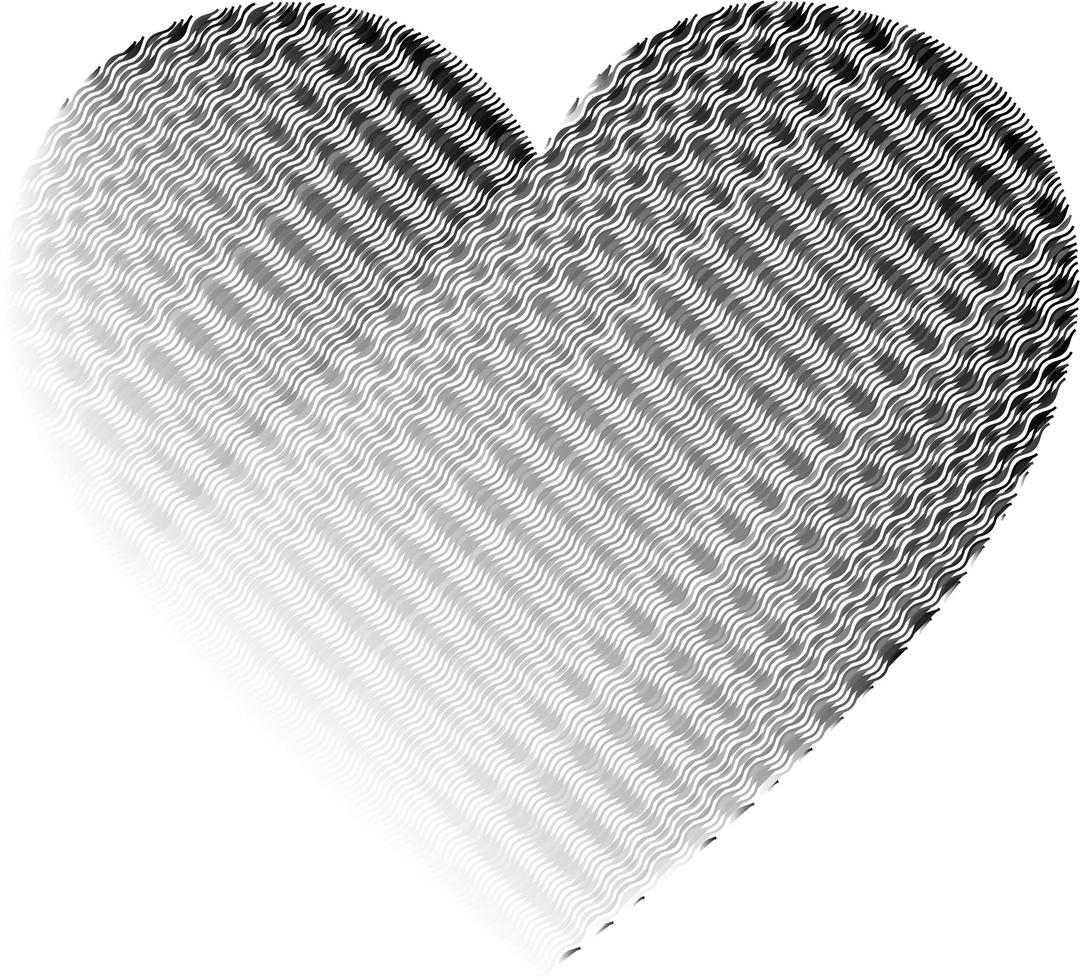 Grayscale Wavy Heart No Background png transparent