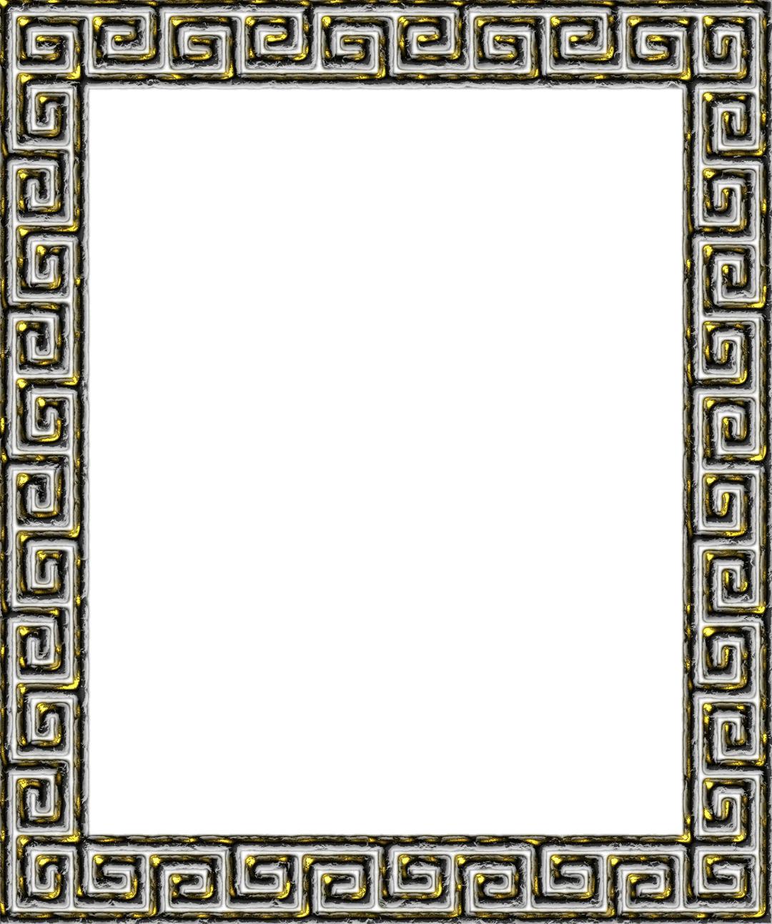 Greek key frame 3 png transparent