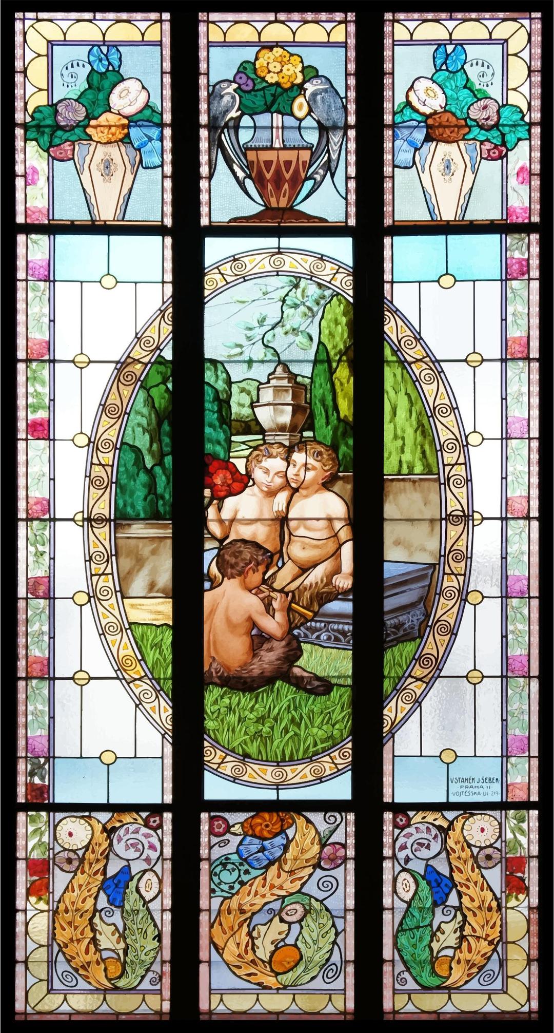 Greek Myth Stained Glass Window png transparent