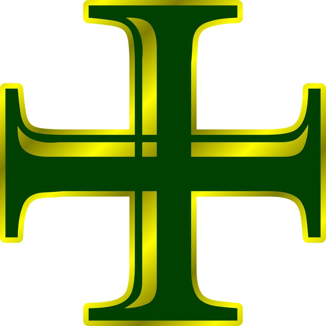 Green and Gold Cross png transparent