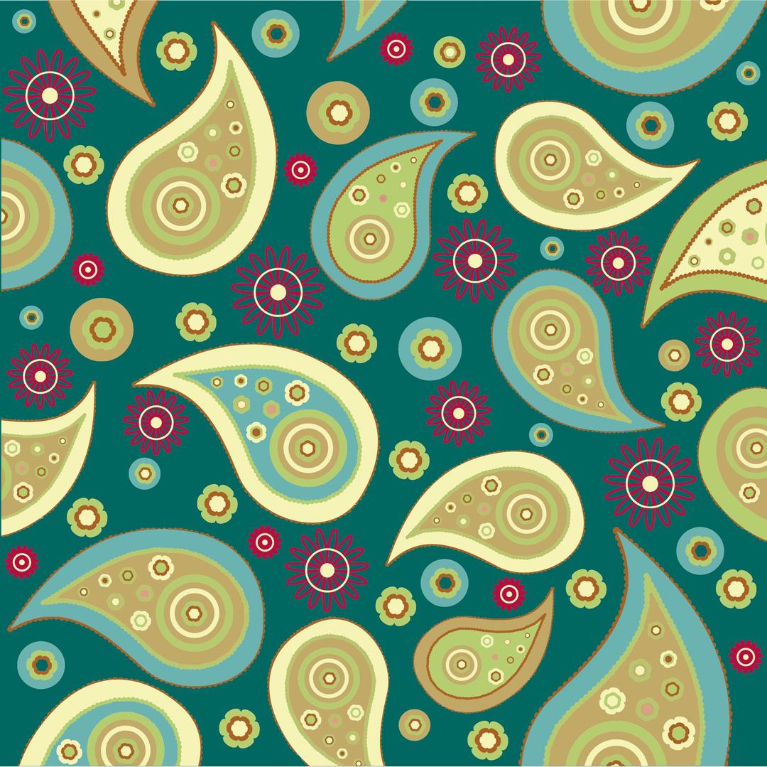 Green And Gold Paisley Pattern png transparent