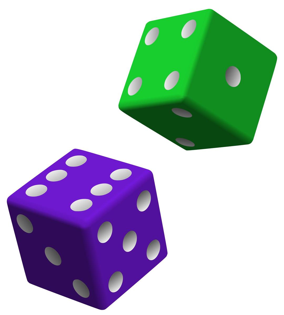Green and Purple Dice png transparent