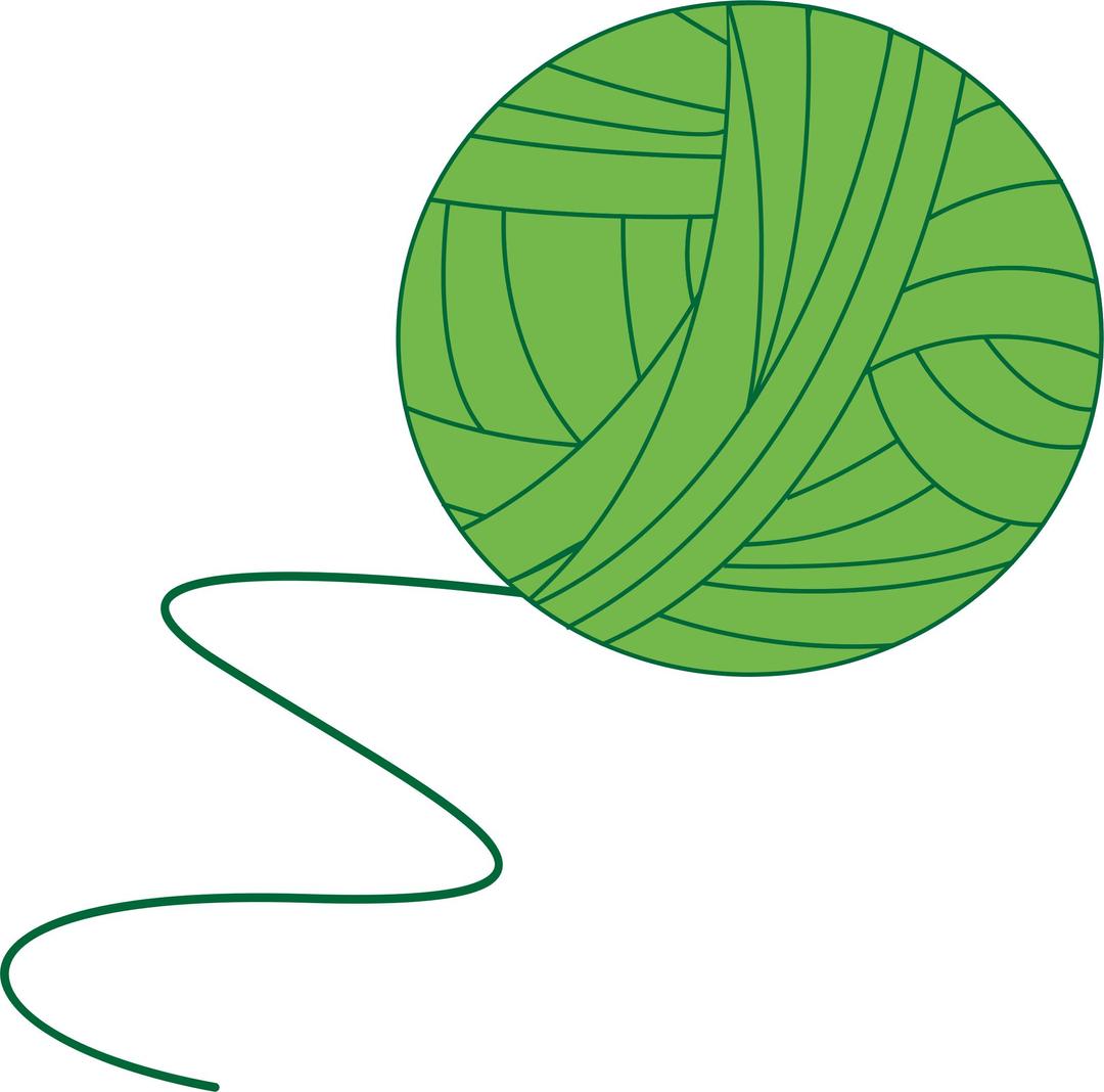 Green Ball of Yarn png transparent