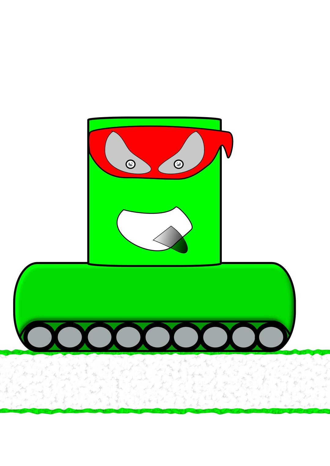 Green Canman Ninja with a continuous track png transparent