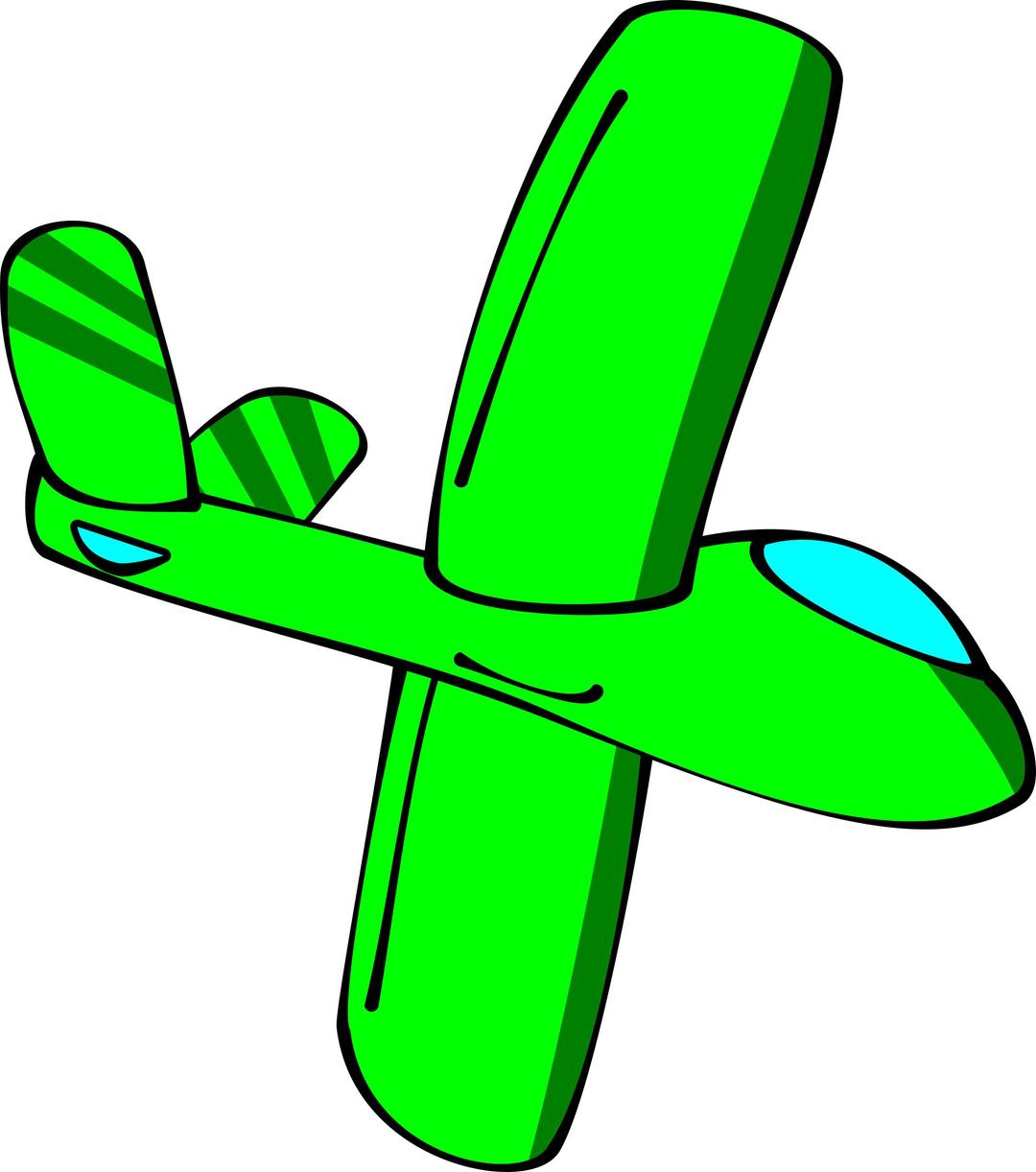 Green cartoon glider png transparent
