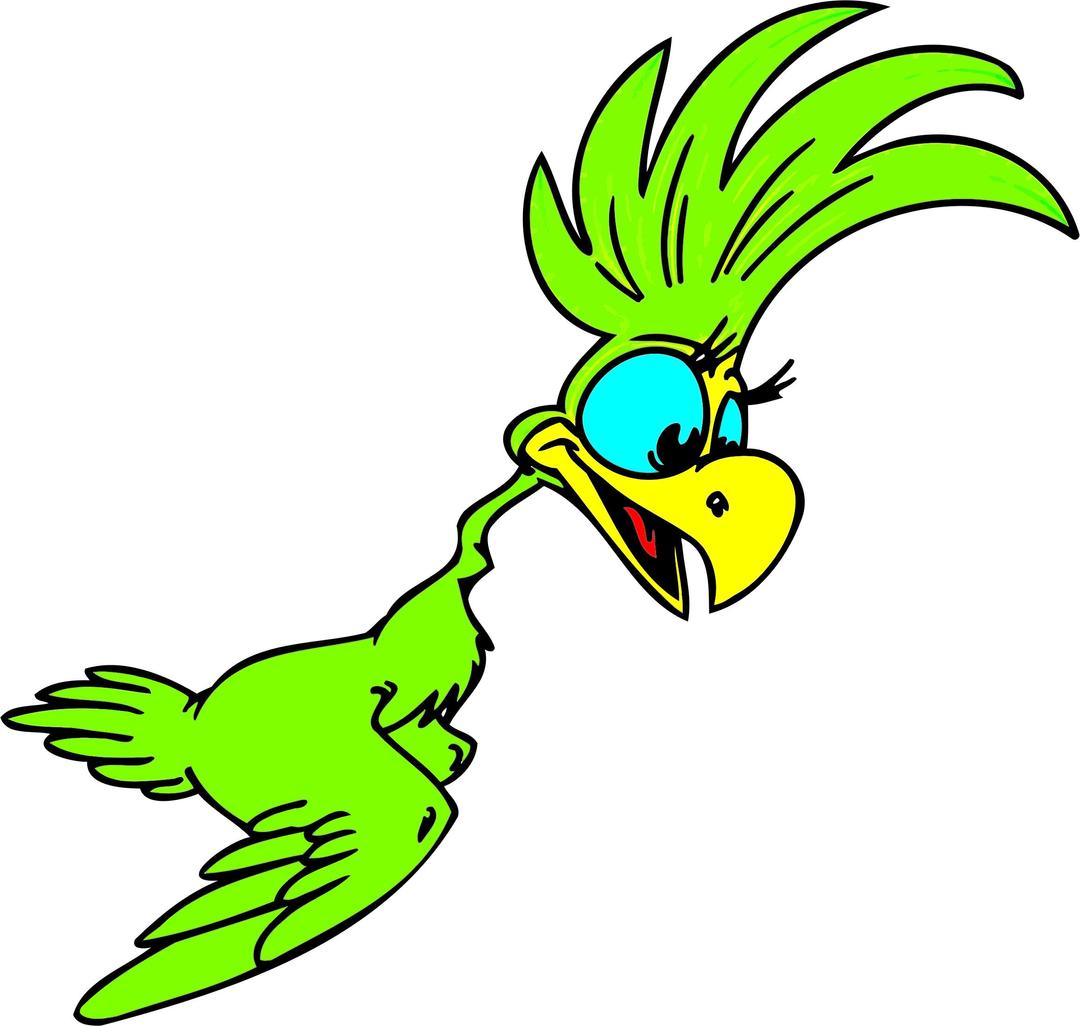 Green Cartoon Parrot png transparent