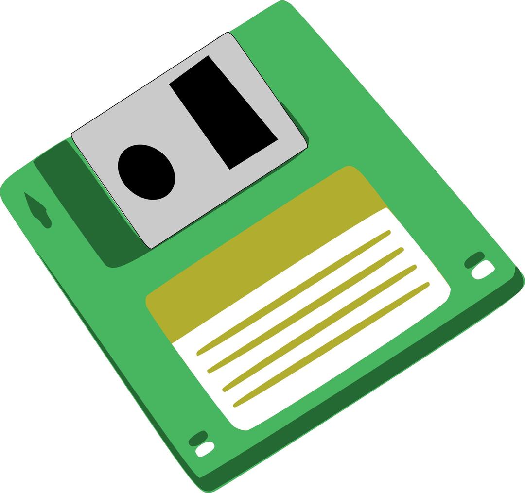Green Floppy Disk png transparent