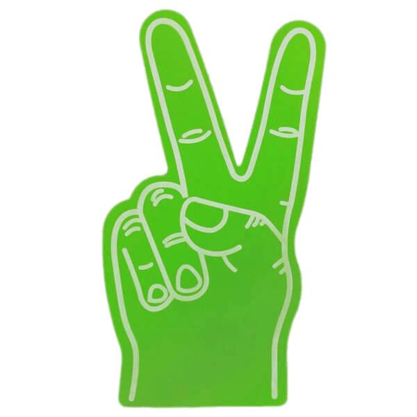 Green Foam Hand Peace Sign png transparent