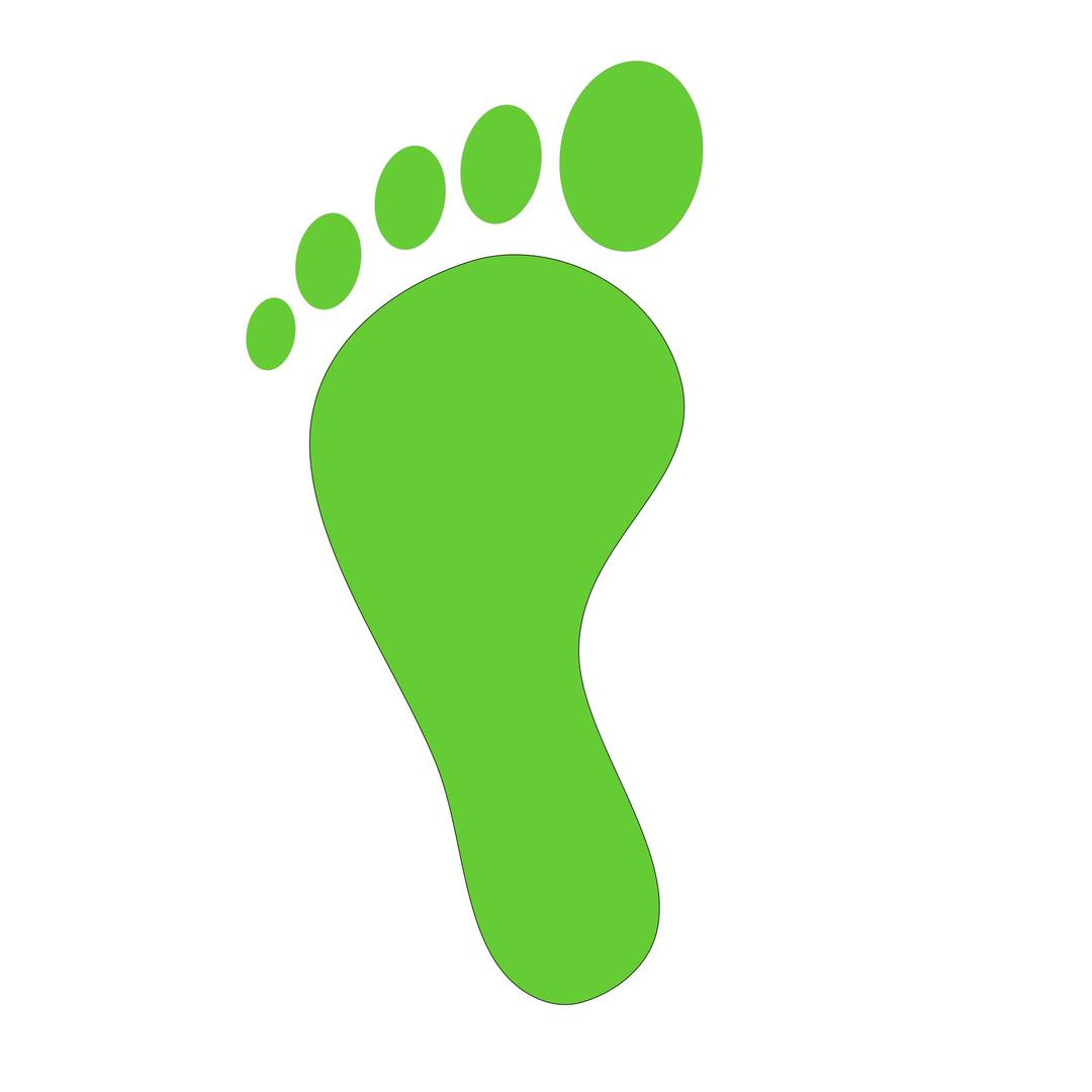 green foot print png transparent