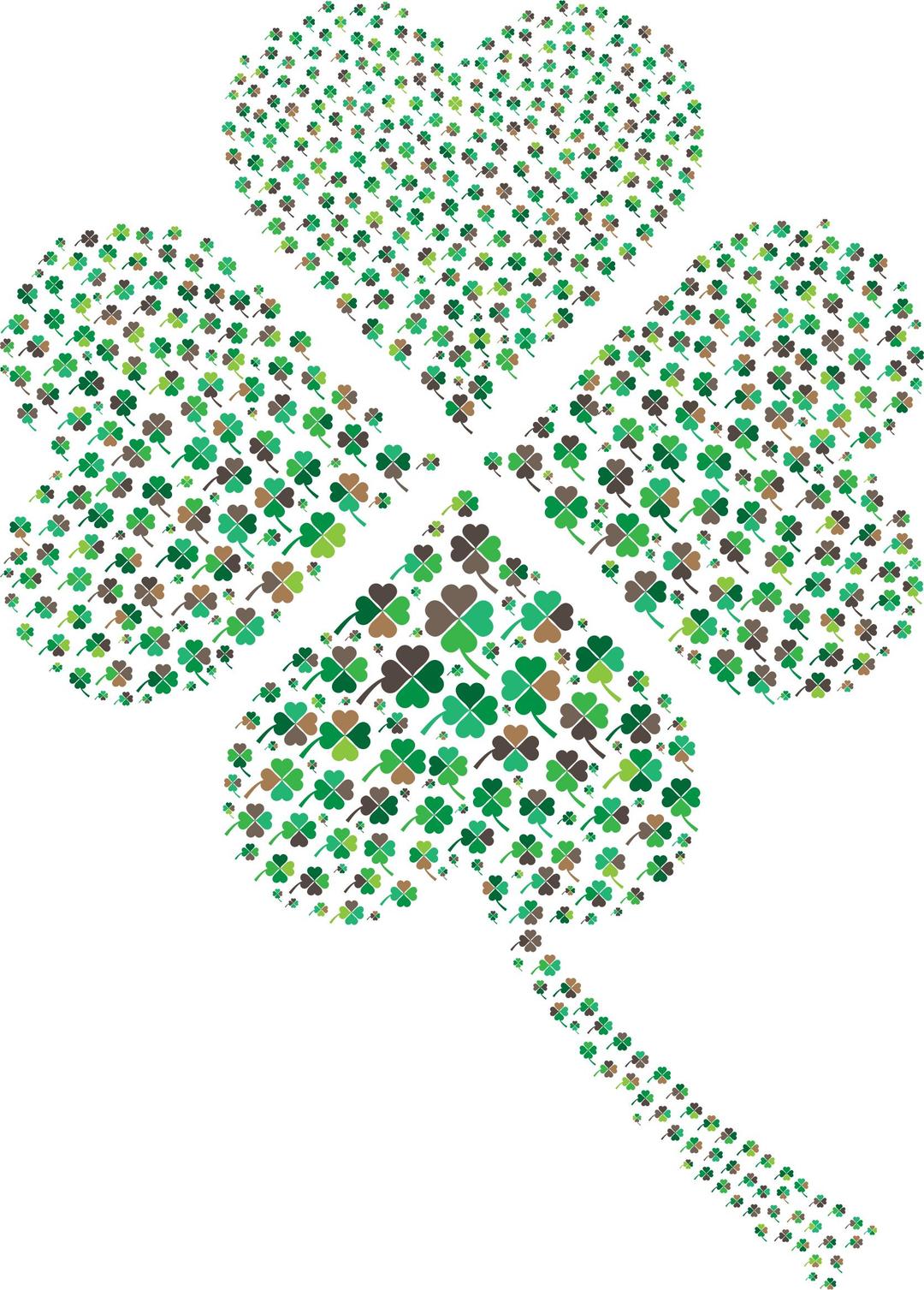 Green Four Leaf Clover Fractal No Background png transparent