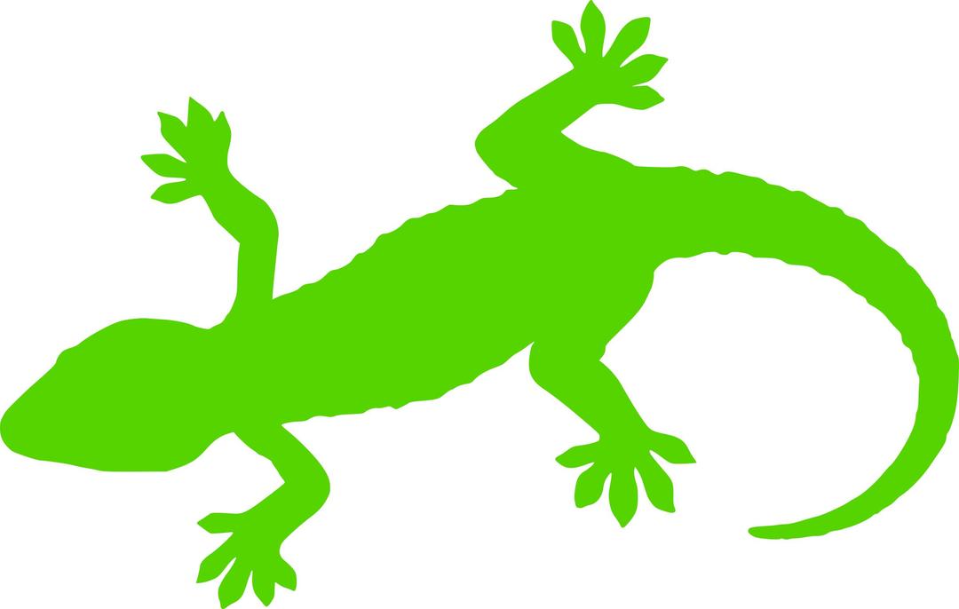 Green Gecko Silhouette png transparent