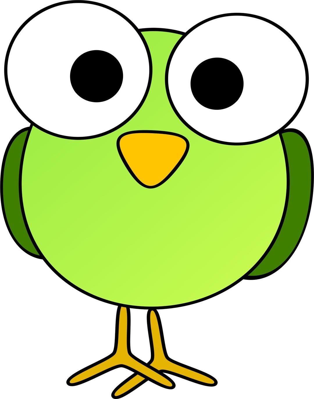 Green googley-eye bird png transparent