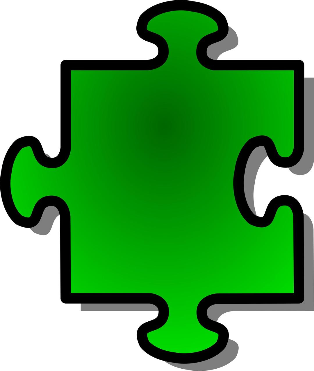 Green Jigsaw piece 07 png transparent