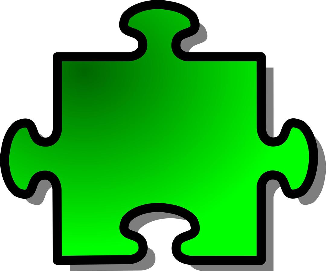 Green Jigsaw piece png transparent