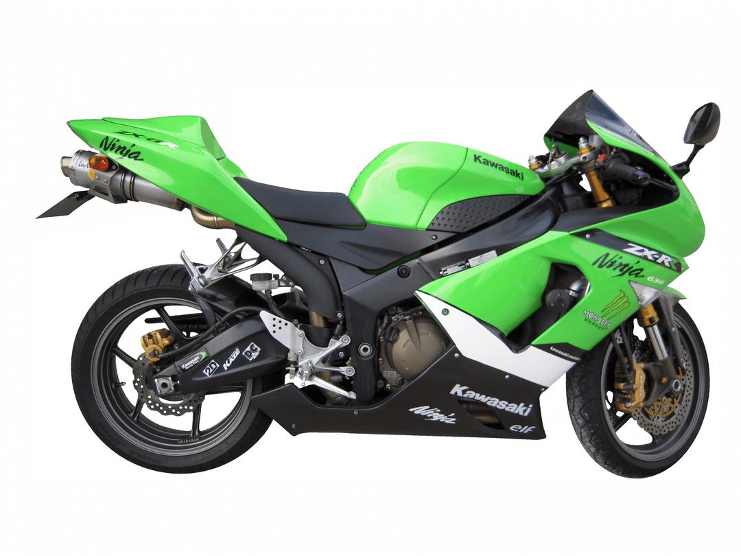 Green Kawasaki Motorcycle png transparent