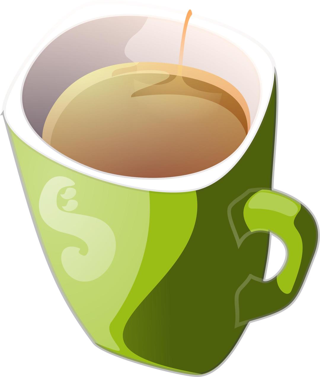 green mug of tea png transparent