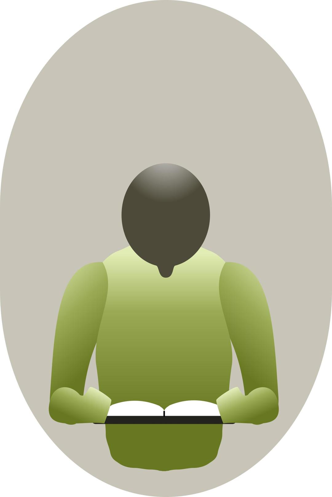green person reading png transparent