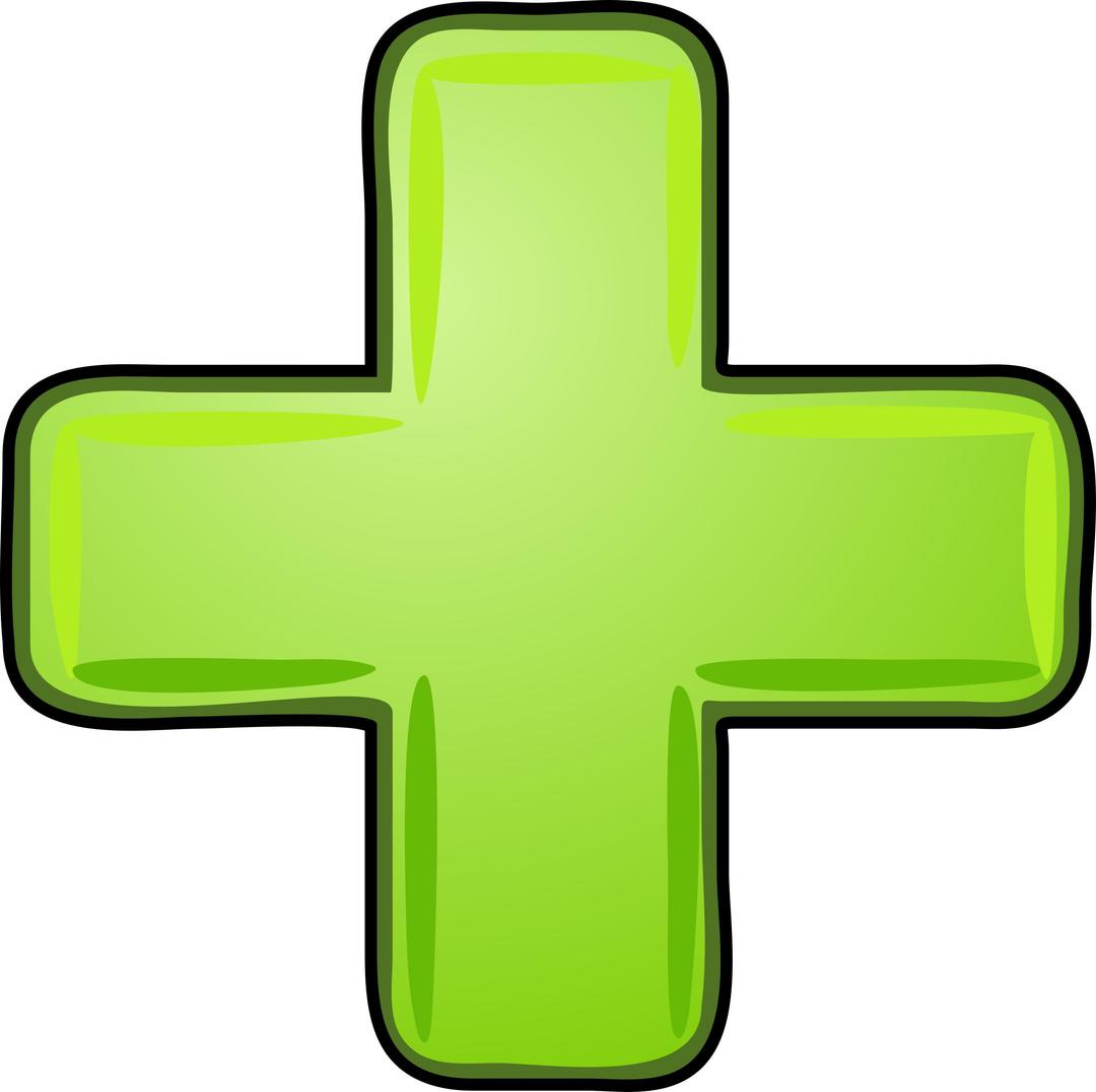 Green plus with black border png transparent