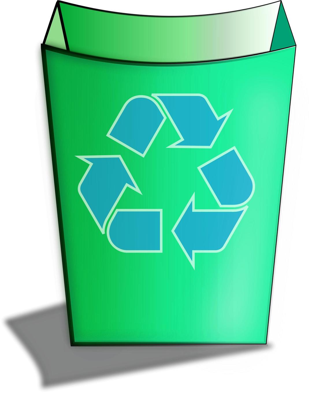 Green Recycle Bin png transparent
