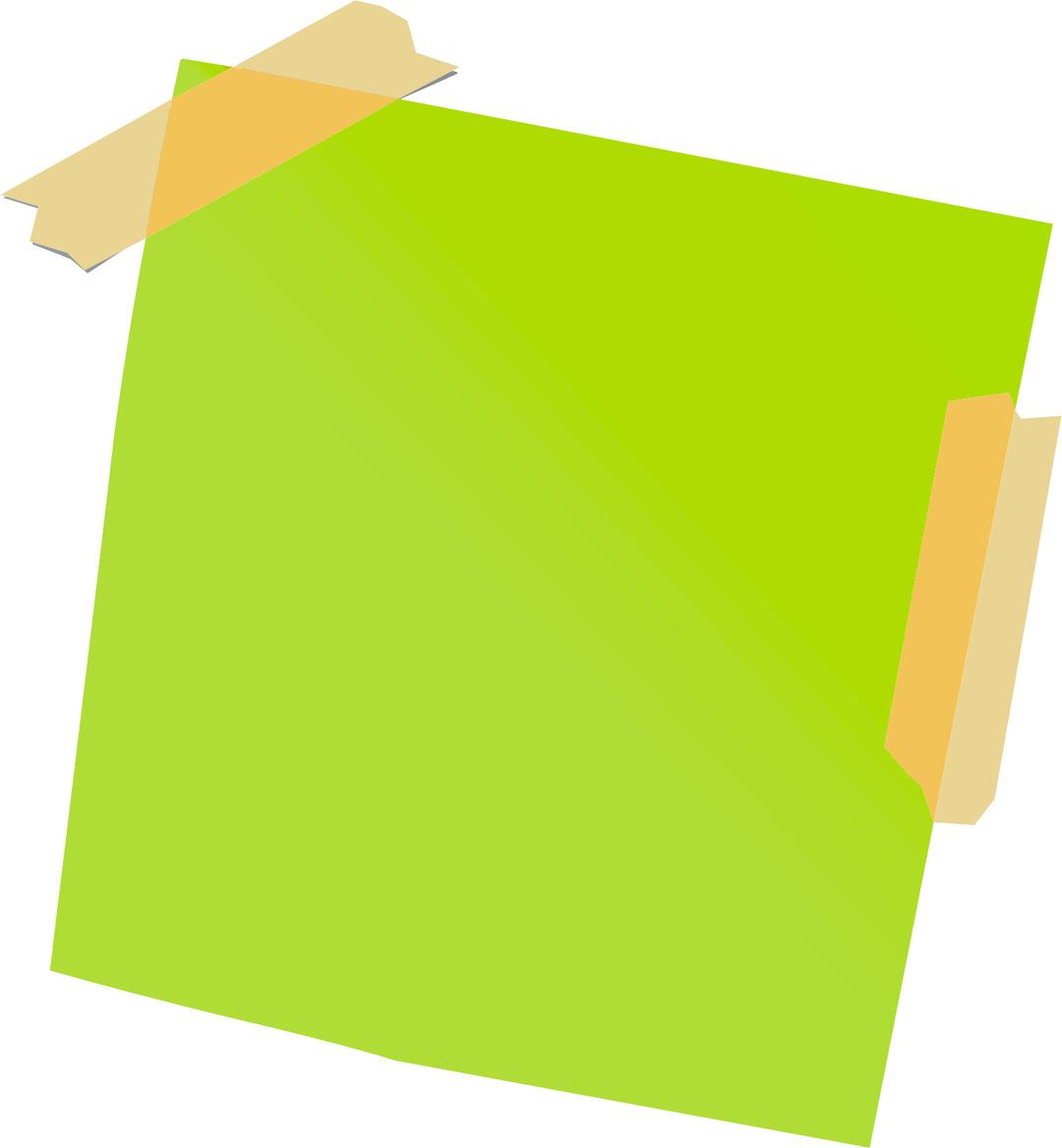 Green Sticky Note With Tape png transparent