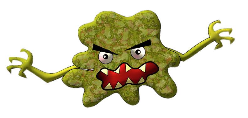 Green Virus With Monster Teeth png transparent
