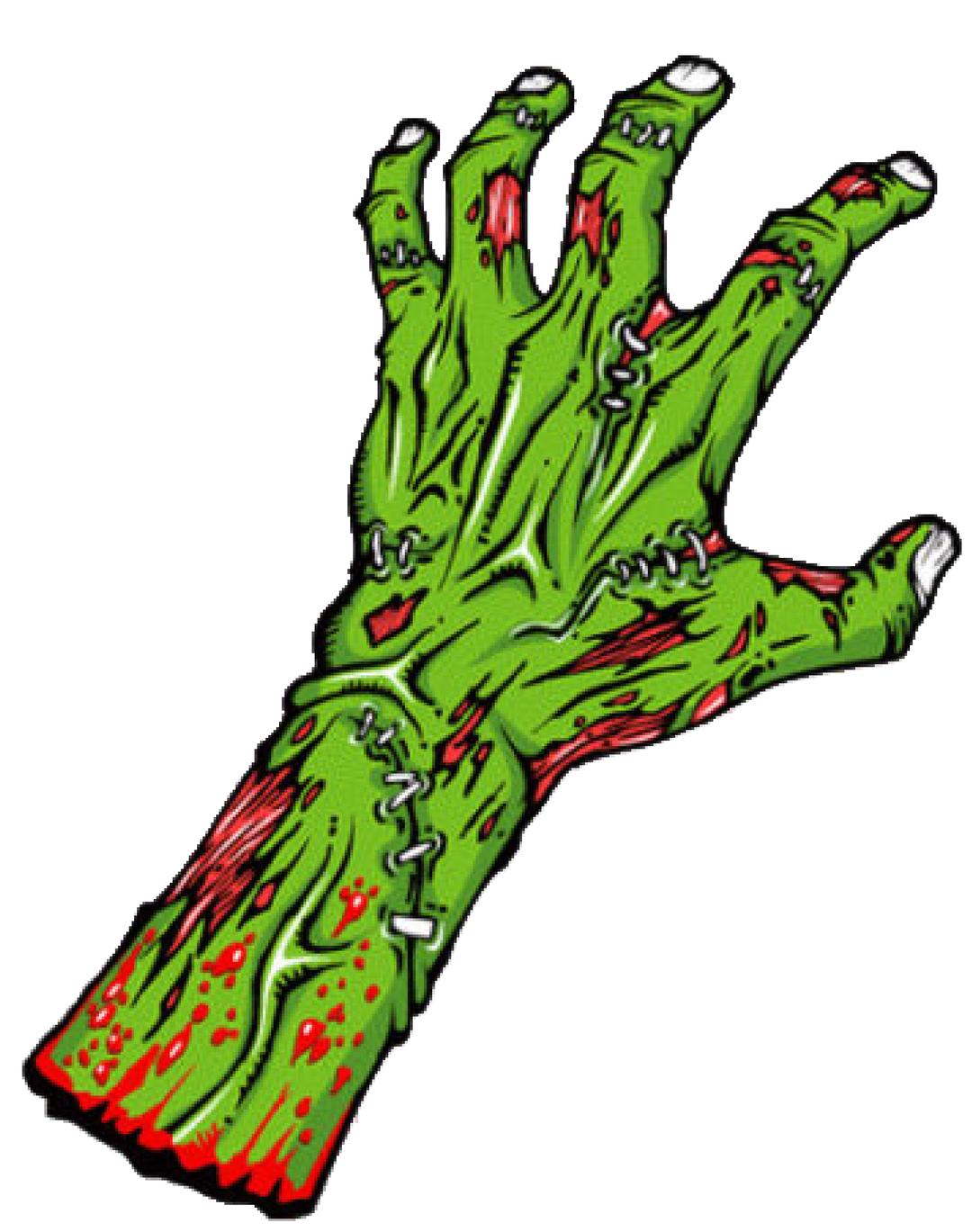 Green Zombie Hand png transparent