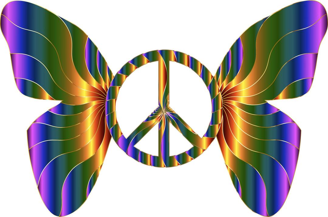 Groovy Peace Sign Butterfly 11 png transparent