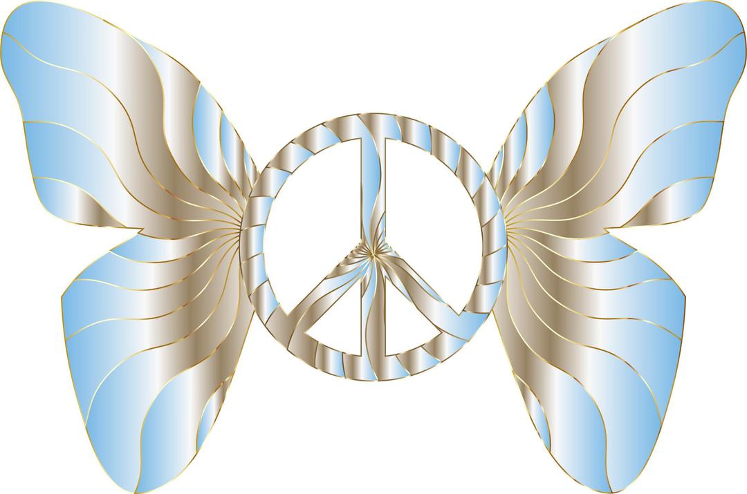 Groovy Peace Sign Butterfly 12 png transparent