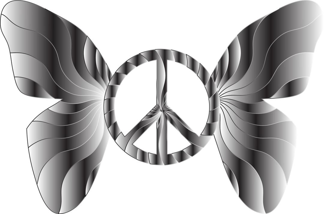 Groovy Peace Sign Butterfly 15 png transparent
