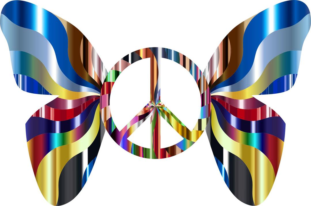 Groovy Peace Sign Butterfly 9 png transparent