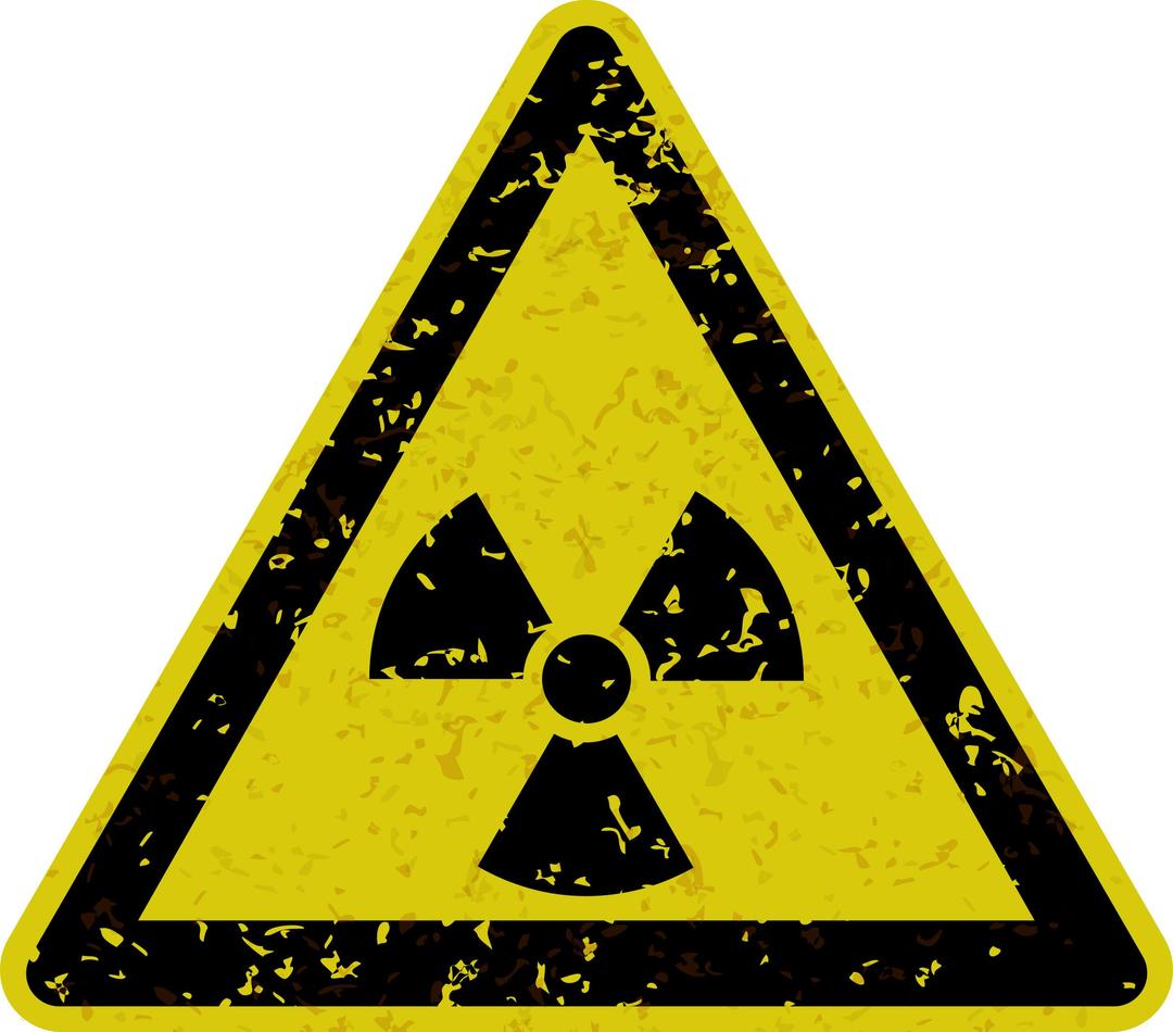 Grungy radiation warning sign png transparent
