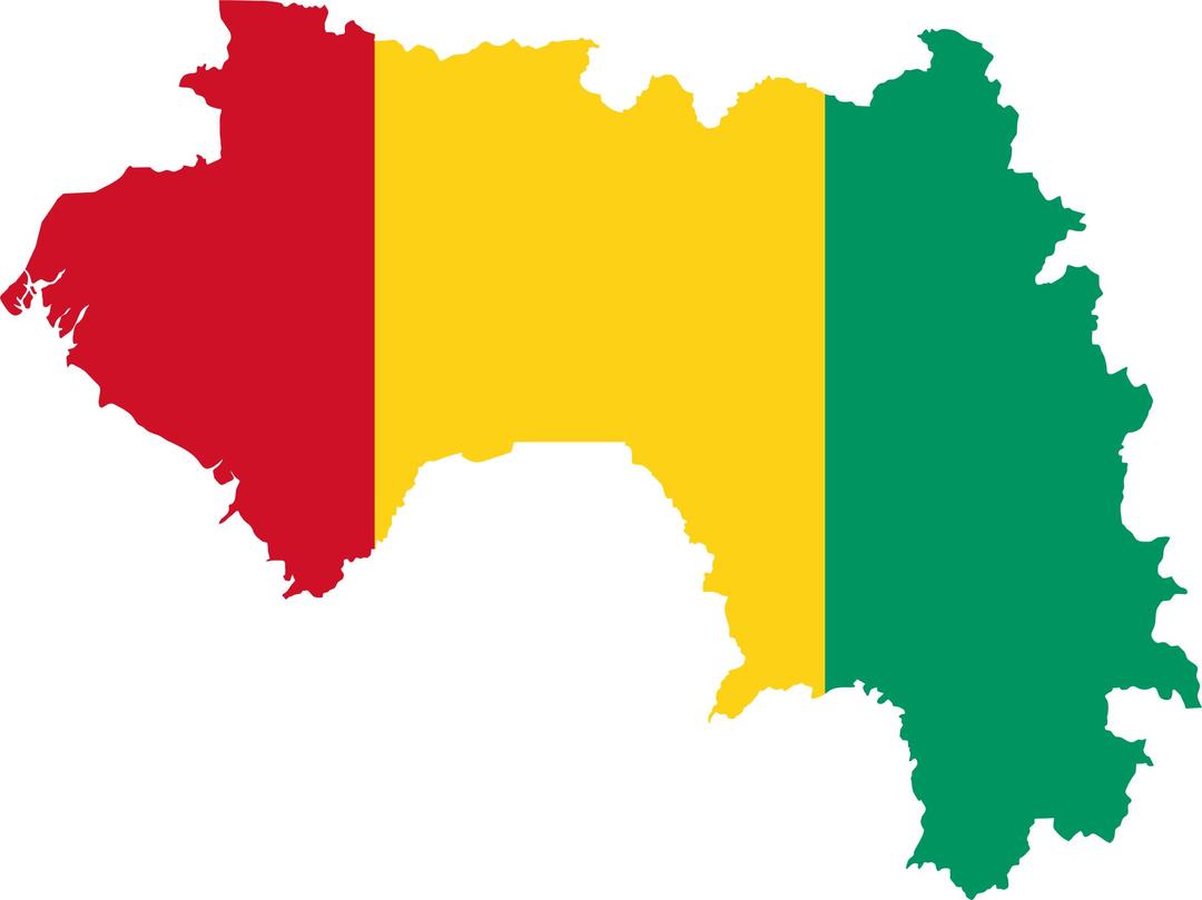 Guinea Flag Map png transparent
