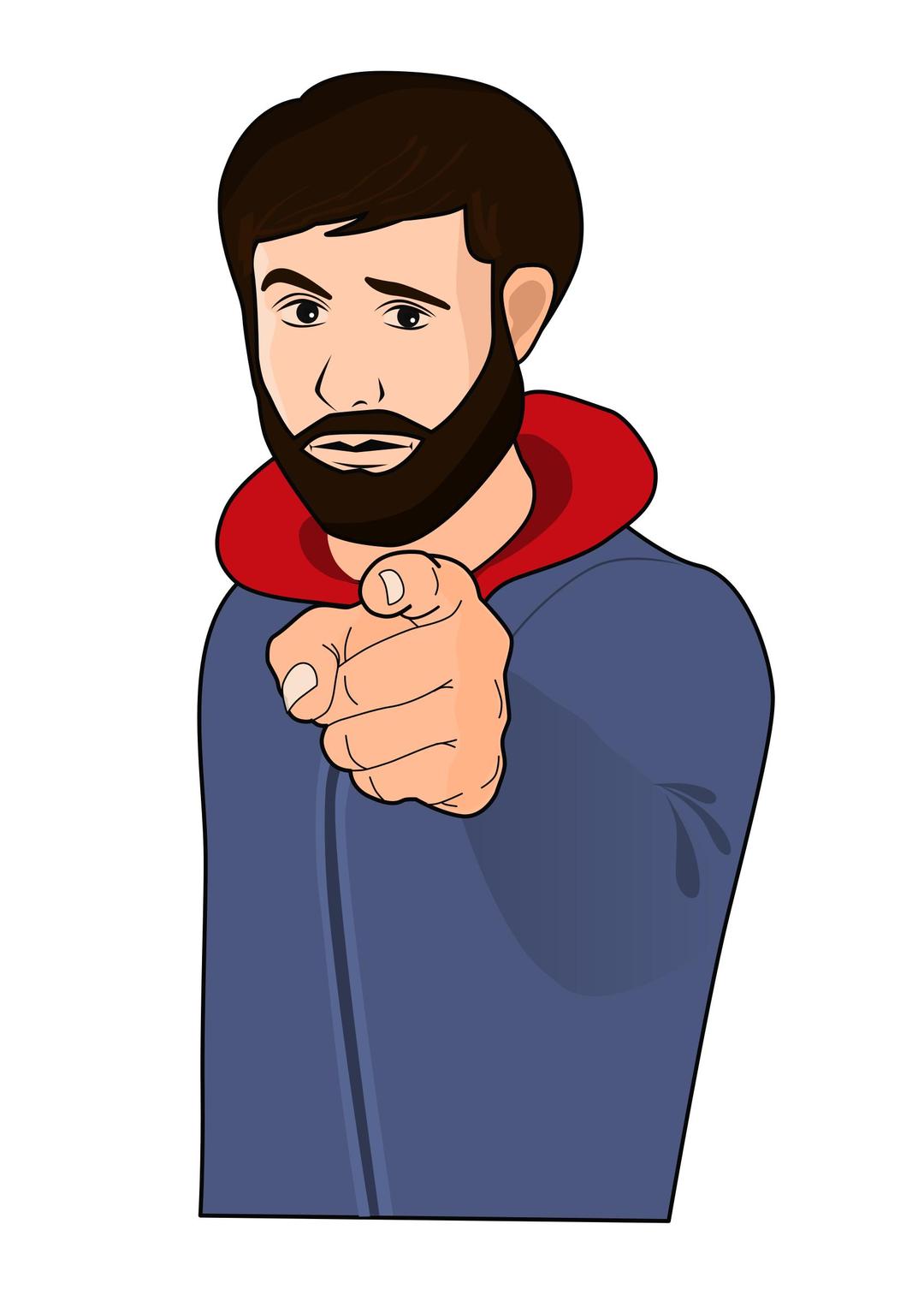 Guy pointing a finger png transparent