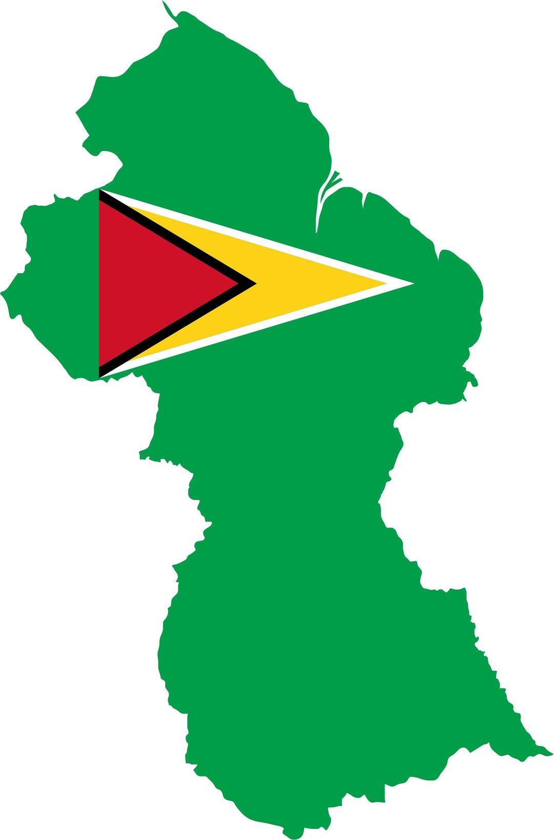Guyana Map Flag png transparent