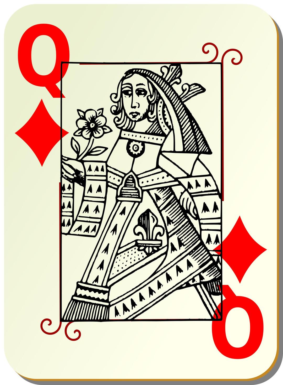 Guyenne deck: Queen of diamonds png transparent