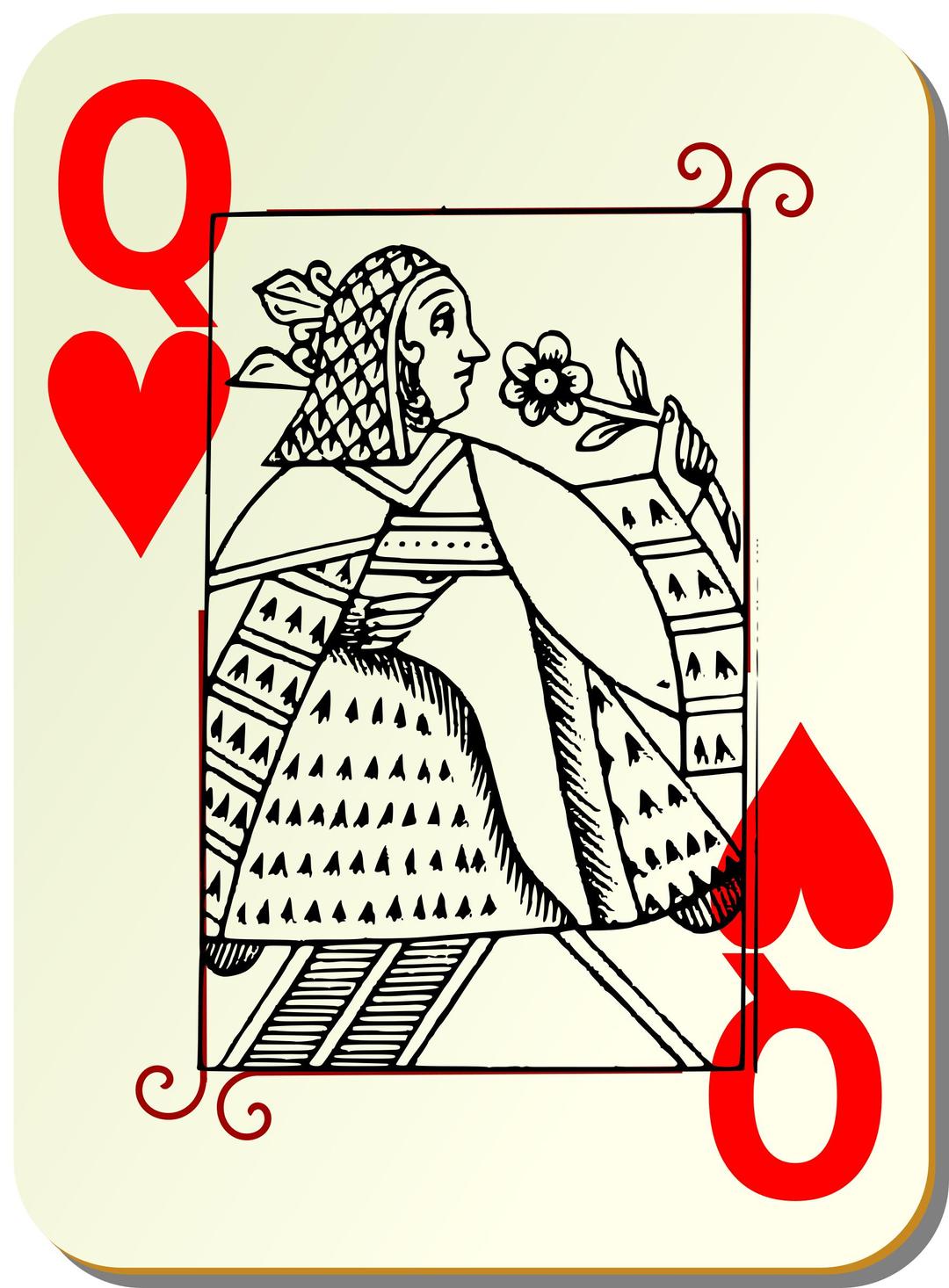 Guyenne deck: Queen of hearts png transparent