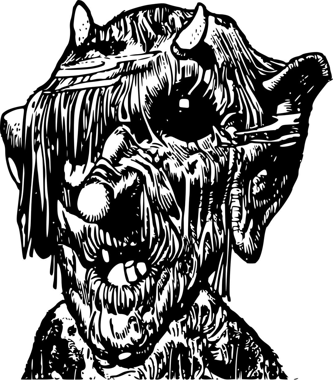Hairy Monster Face png transparent